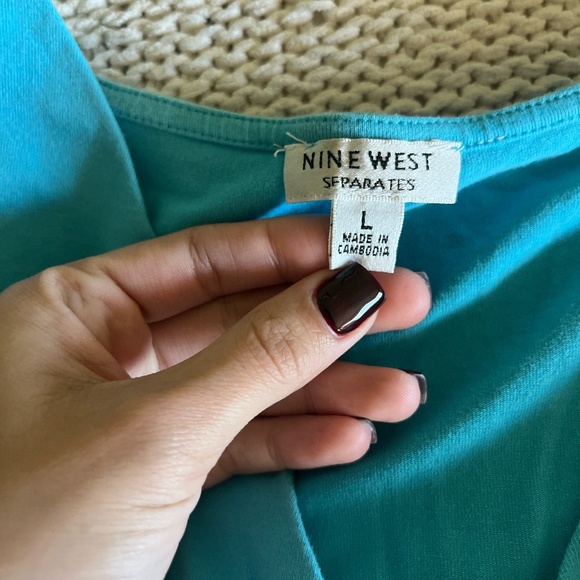 Vintage Y2K Aquamarine Blue Blouse - Picture 7 of 8